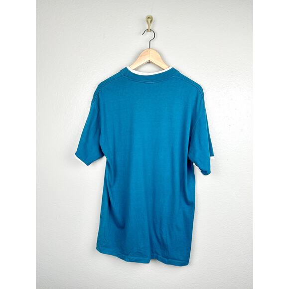 Vintage 90s North Dakota Wolf Cactus Moon Graphic Tee T Shirt Crewneck Top L - Picture 6 of 14